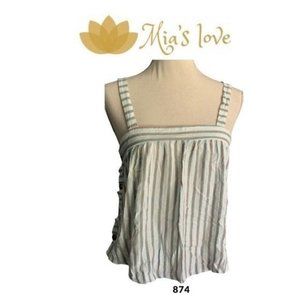 URBAN ROMANTICS, Womens Tank Top Blouse Blend Button, Side Medium.